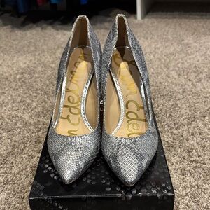 Sam Edelman Metallic Snakeskin Heels